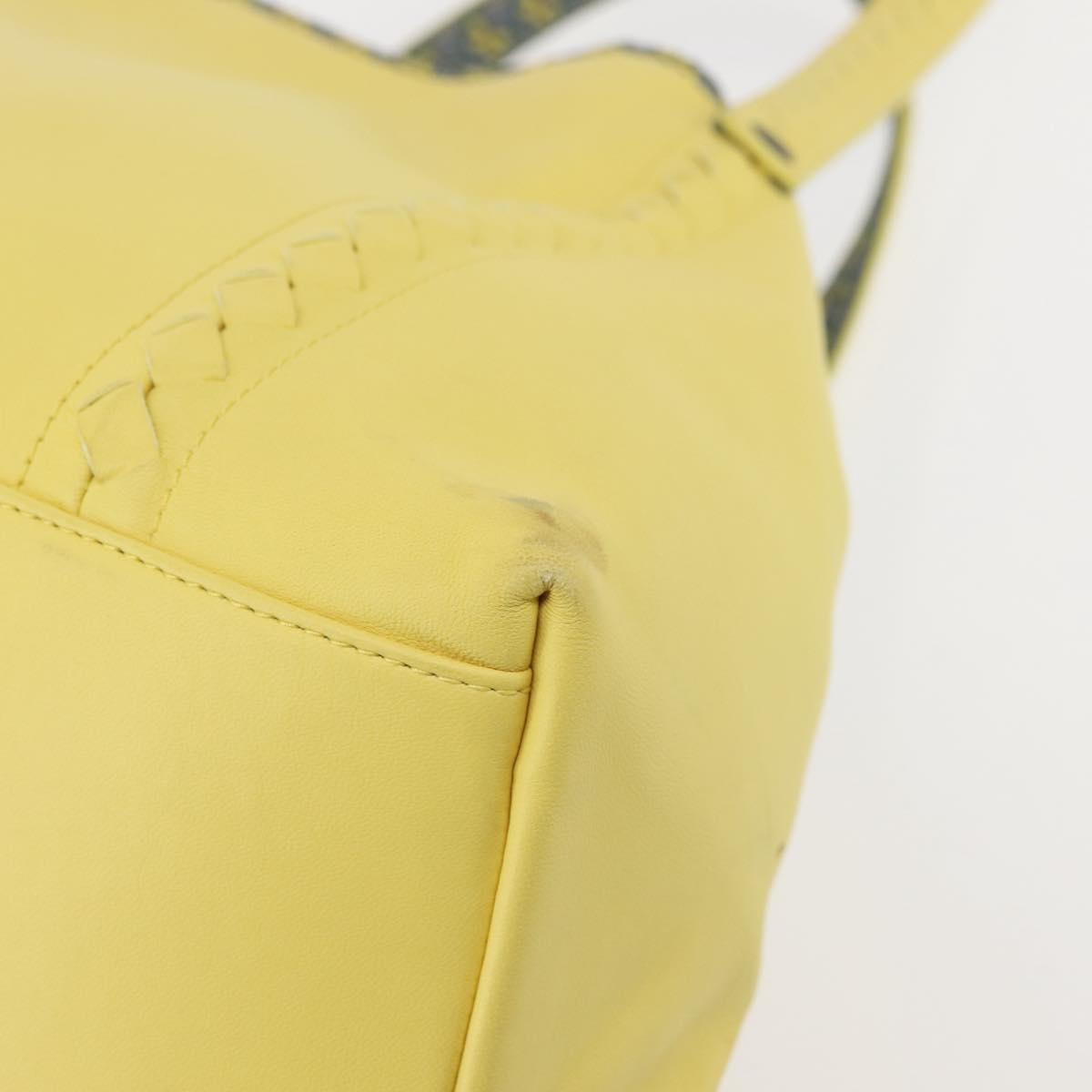 Bottega Veneta A-Shape Tote Leather With Intrecciato Detail Yellow Leather Shoulder Bag Bag