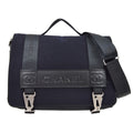 Chanel Sport Line Flap Messenger Bag Wool And Nylon Black Nylon Shoulder Bag Bag