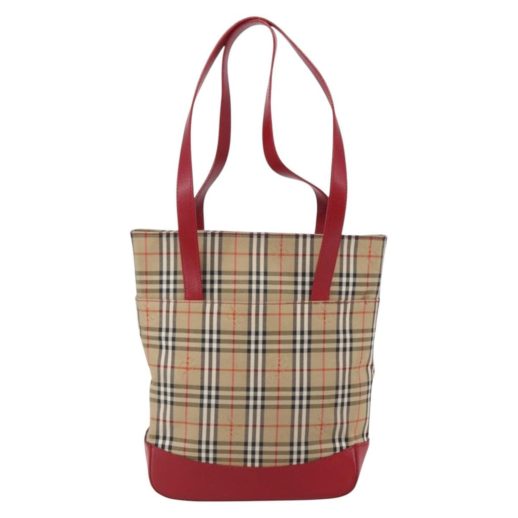 Burberry Nova Check Tote Canvas Check Pattern Beige Canvas Tote Bag