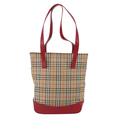 Burberry Nova Check Tote Canvas Check Pattern Beige Canvas Tote Bag