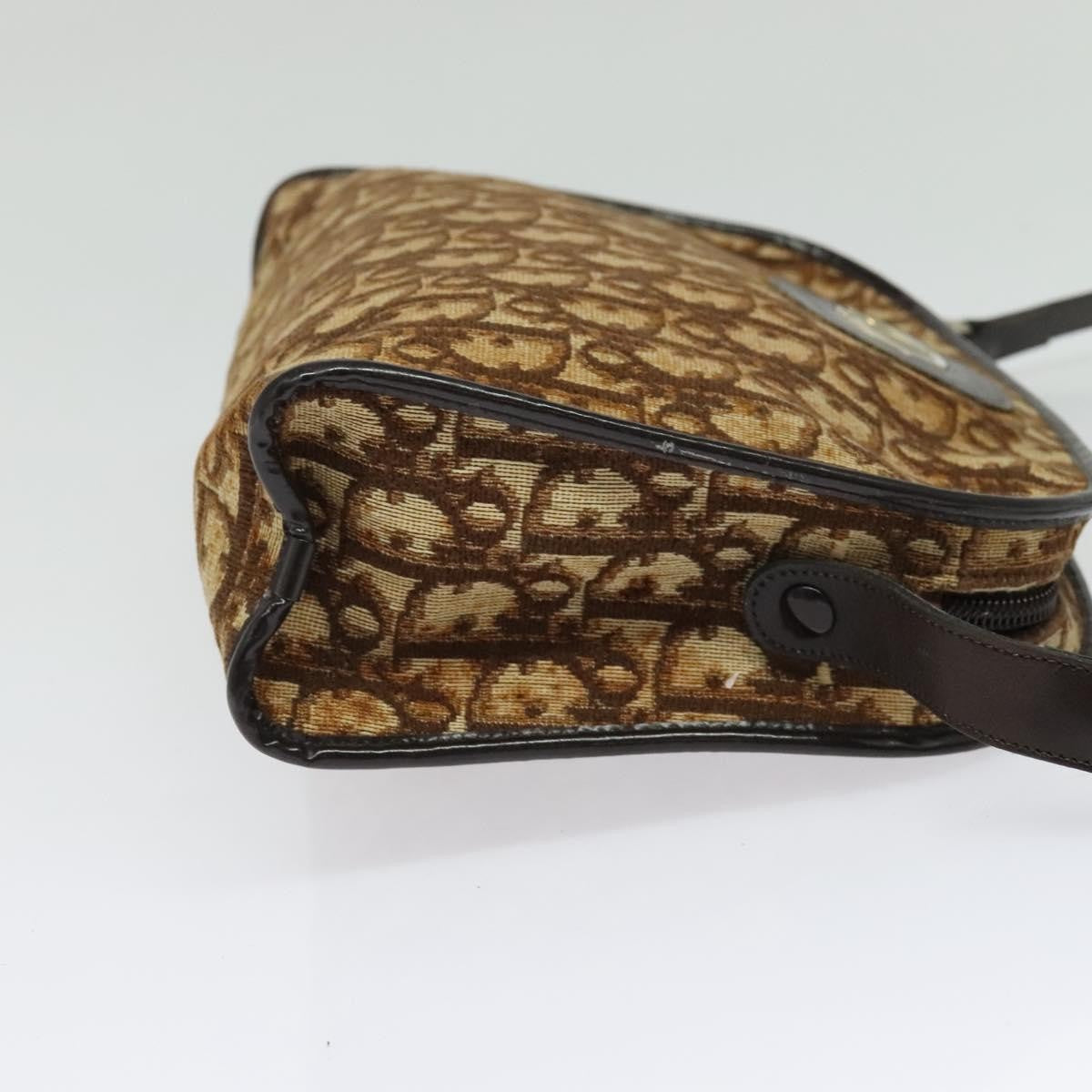 Christian Dior Vintage Trotter Shoulder Bag Canvas Brown Canvas Bag (Pre-Owned)