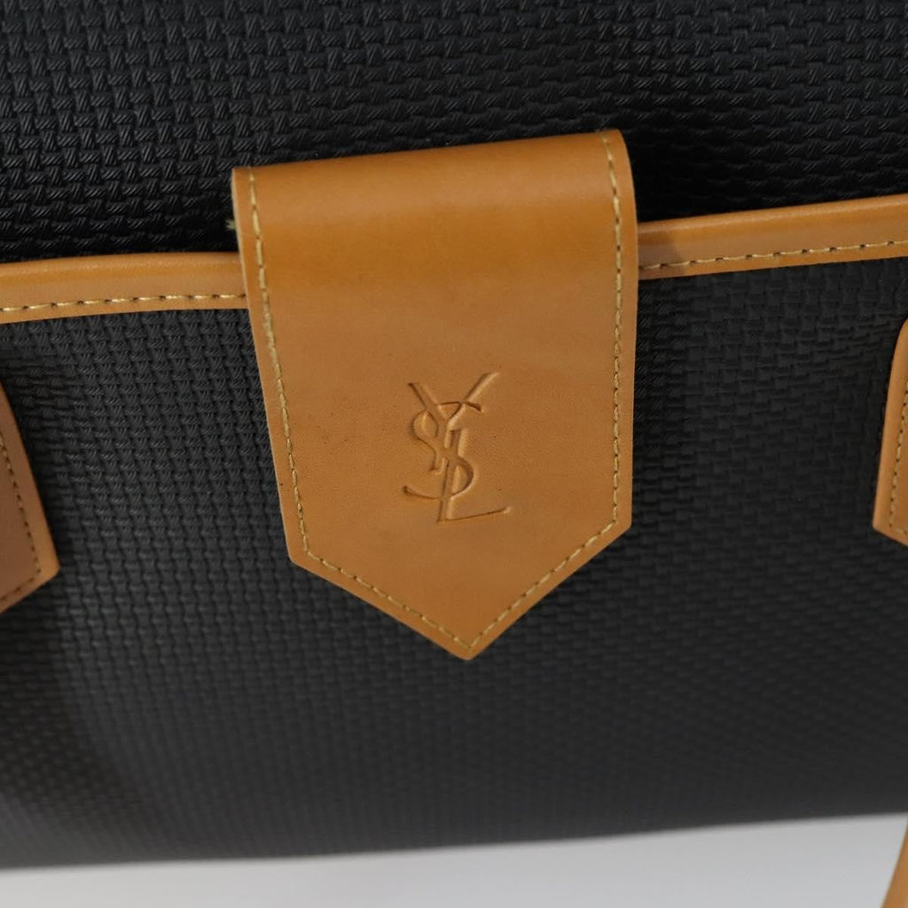 Saint Laurent Vintage Boston Pvc Leather Black Pvc Travel Bag Bag (Pre-Owned)