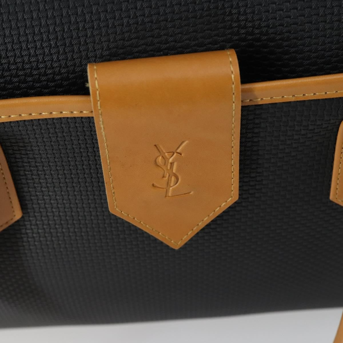 Saint Laurent Vintage Boston Pvc Leather Black Pvc Travel Bag Bag (Pre-Owned)