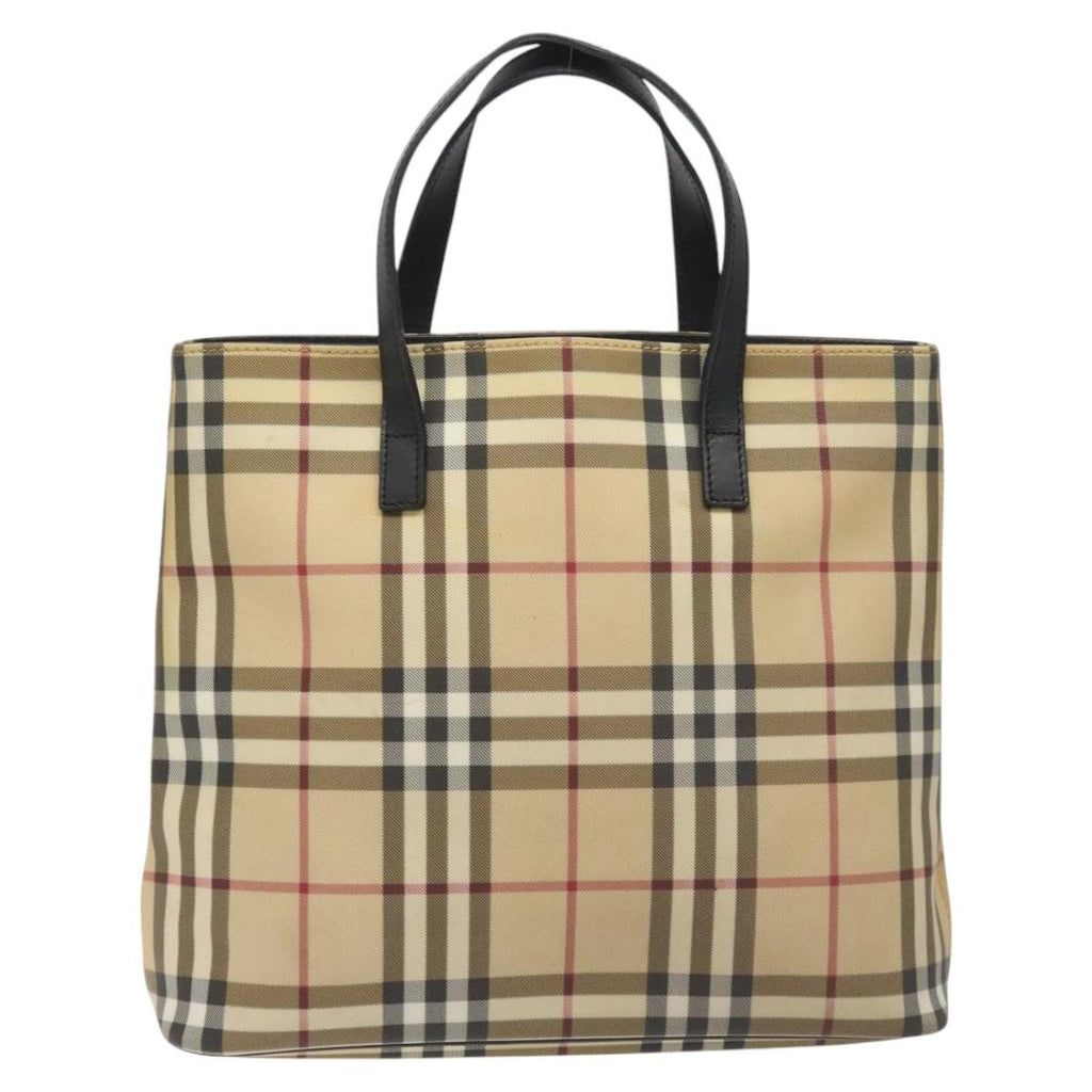 Burberry Nova Check Tote Canvas Check Pattern Beige Canvas Tote Bag
