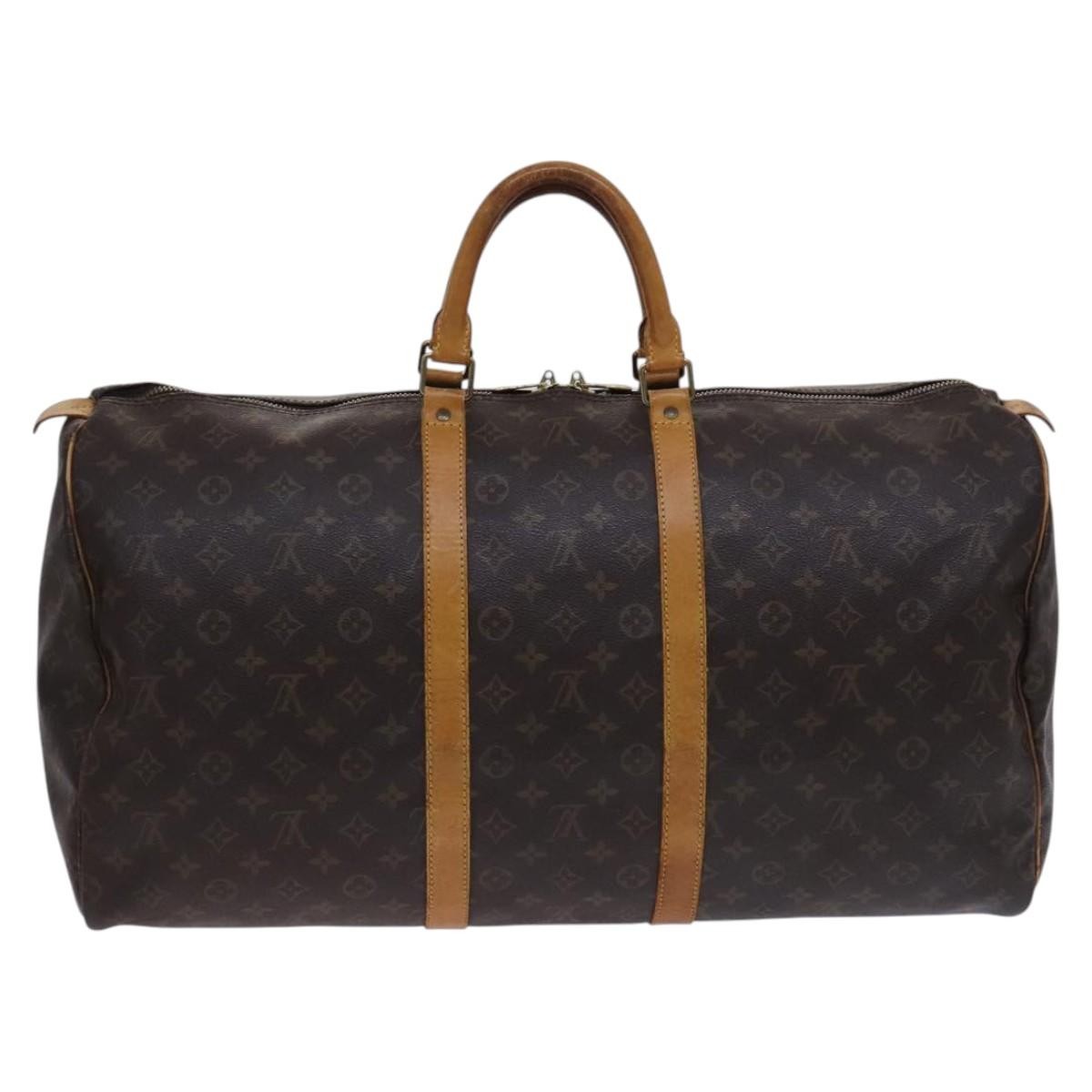 Louis Vuitton Keepall Bag Monogram Canvas Brown Canvas Travel Bag