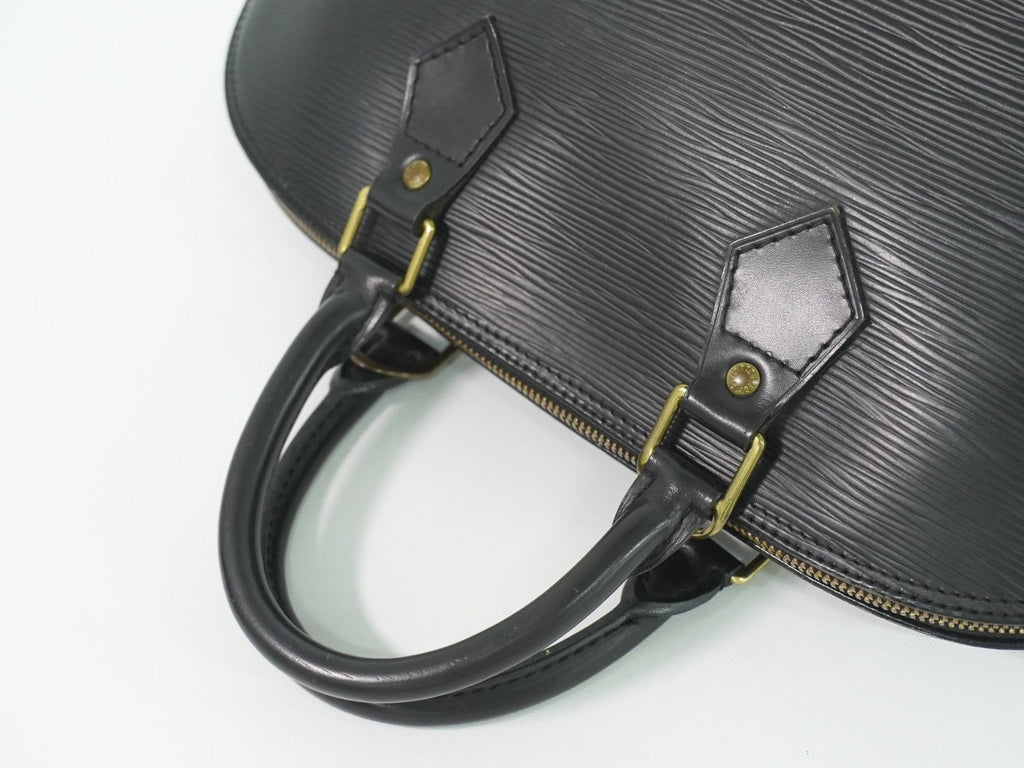 Louis Vuitton Alma Handbag Epi Leather Black Leather Handbag
