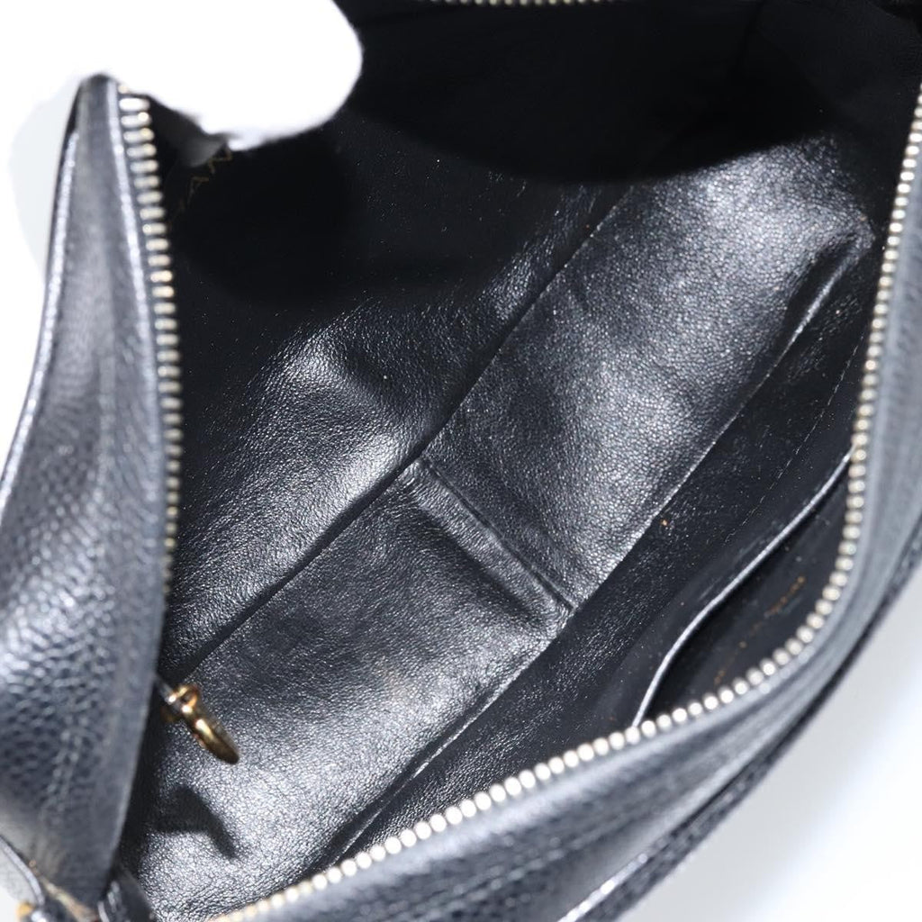Chanel Vintage Front Pocket Cc Camera Bag Caviar Black Leather Shoulder Bag Bag