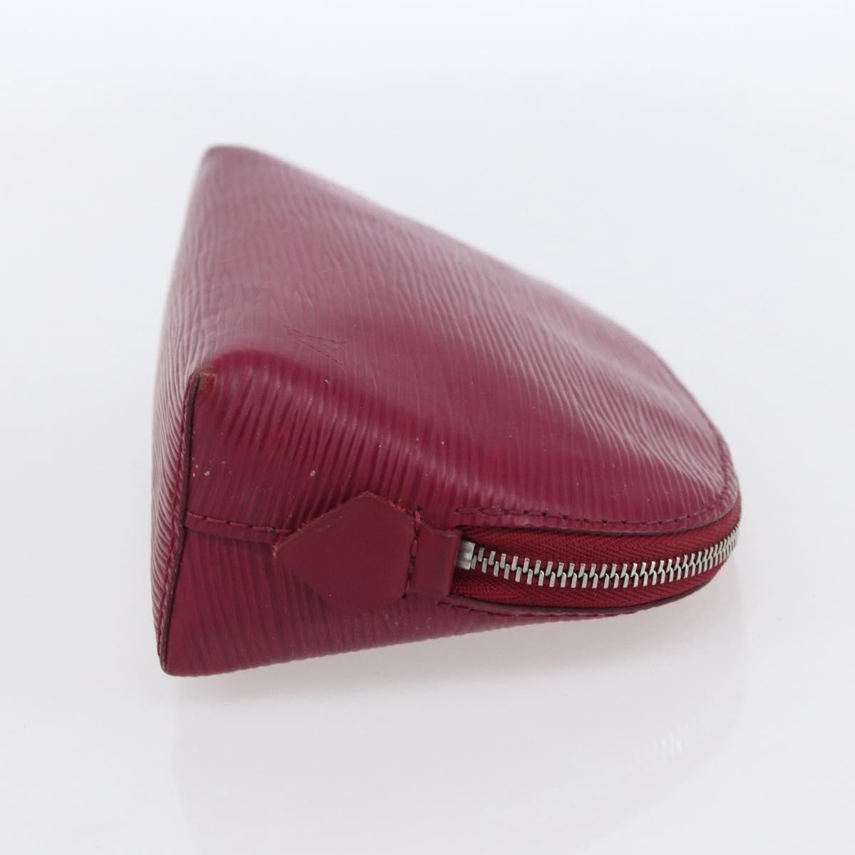 Louis Vuitton Cosmetic Pouch Epi Leather Burgundy Leather Clutche & Pouche Bag
