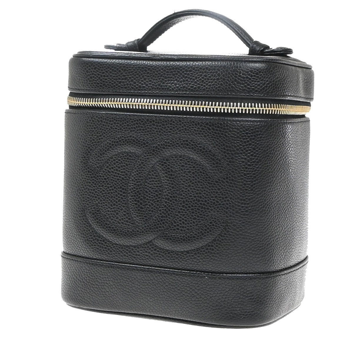Chanel Vintage Timeless Cosmetic Case Caviar Black Leather Clutche & Pouche Bag
