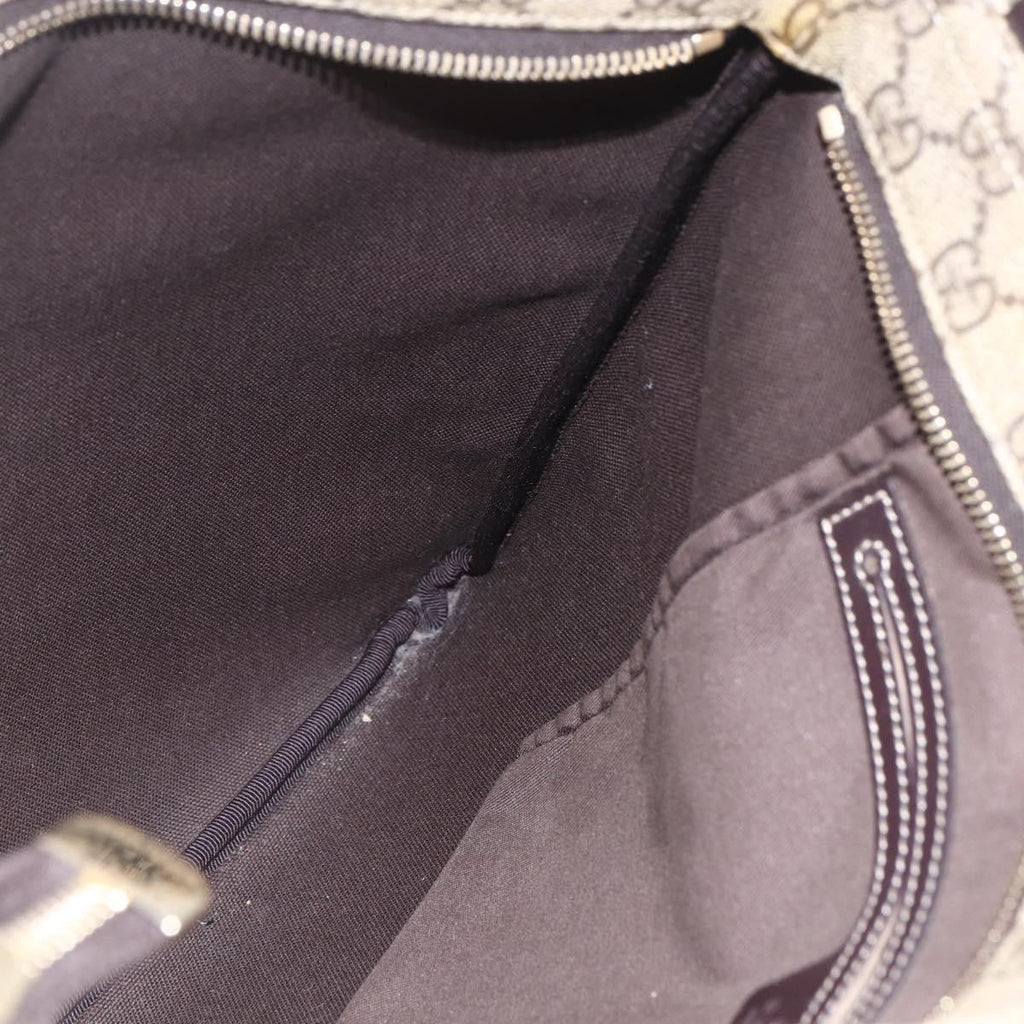 Gucci Zip Top Messenger Bag Gg Coated Canvas Beige Canvas Shoulder Bag Bag (Pre-Owned)