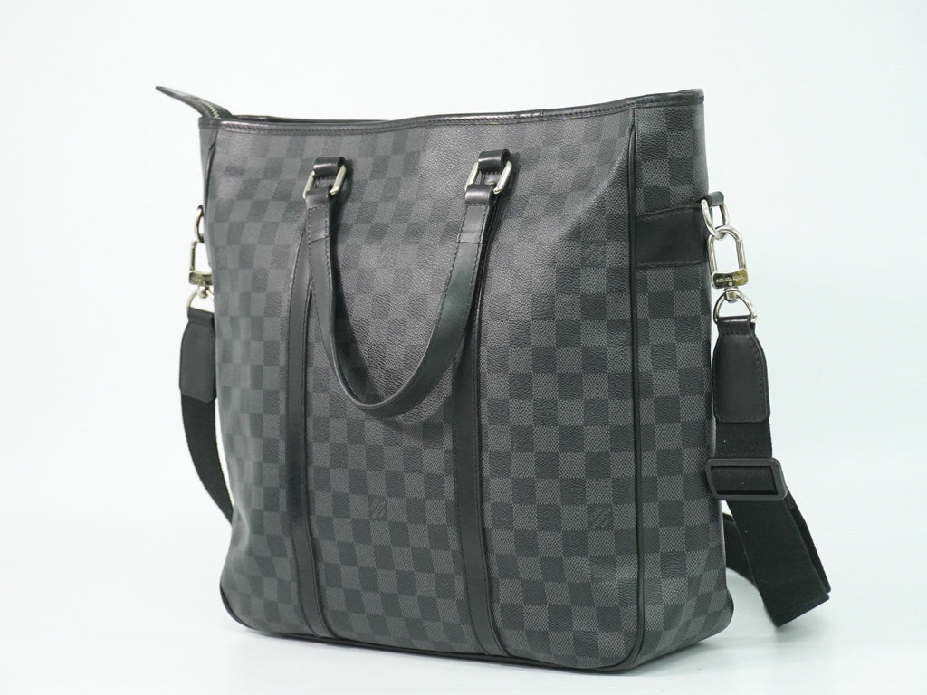 Louis Vuitton Tadao Handbag Damier Graphite Black Canvas Tote Bag