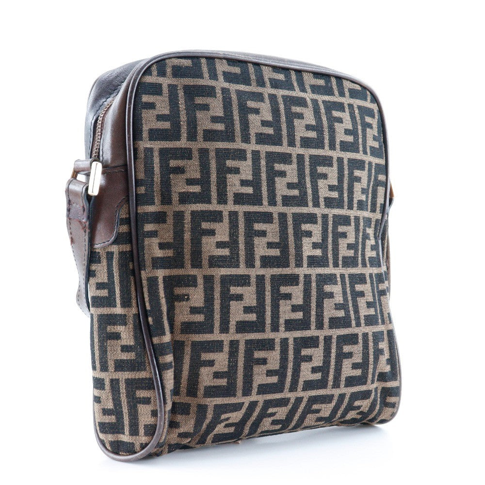 Fendi Logo Zucca Shoulder Bag Zucca Brown Canvas Shoulder Bag Bag