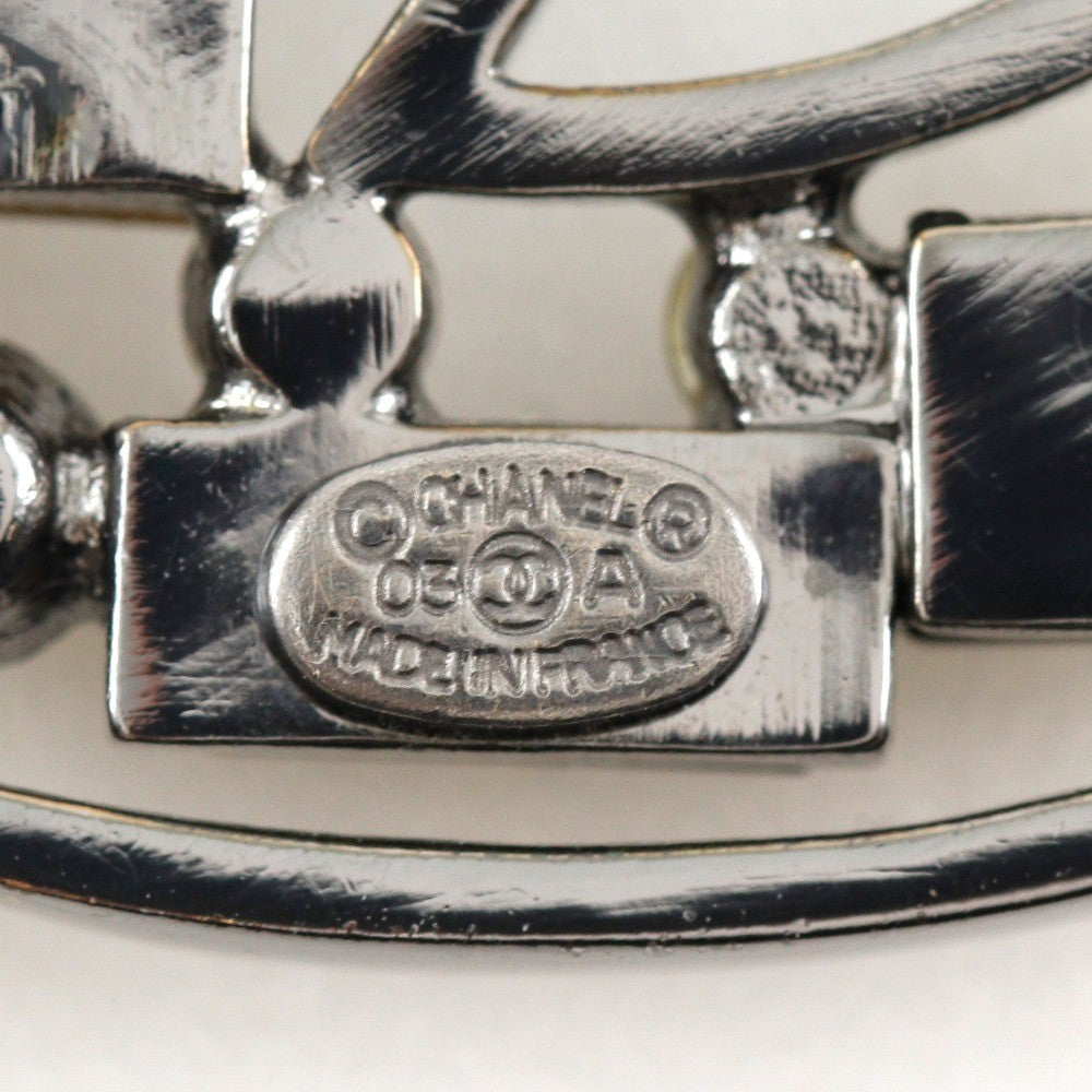 Chanel Cc Pendant Necklace Metal With Crystals Silver Metal Necklace Jewelry