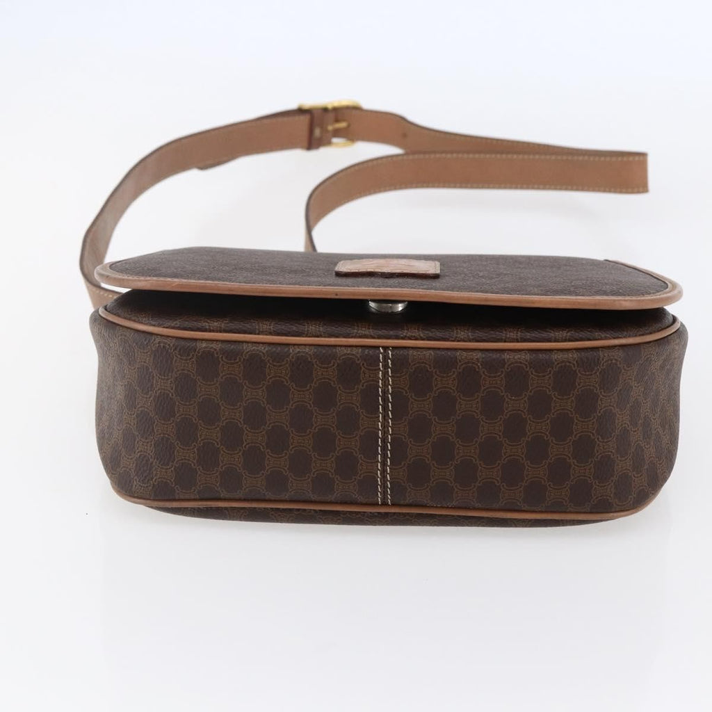 Celine Macadam Shoulder Bag Pvc Leather Brown Canvas Shoulder Bag Bag