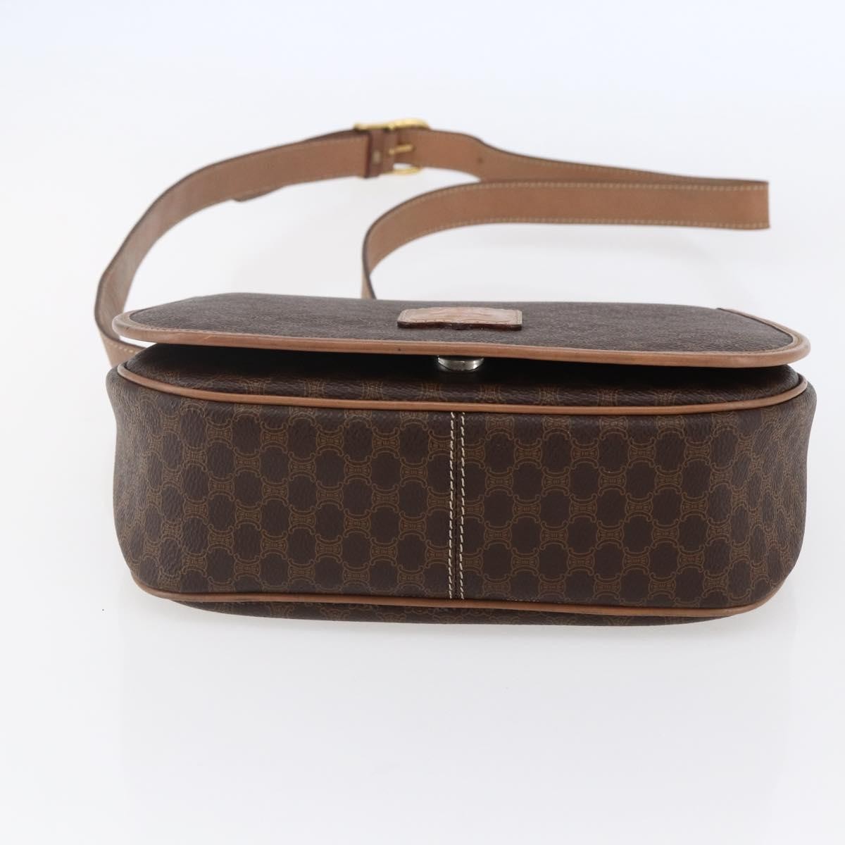 Celine Macadam Shoulder Bag Pvc Leather Brown Canvas Shoulder Bag Bag