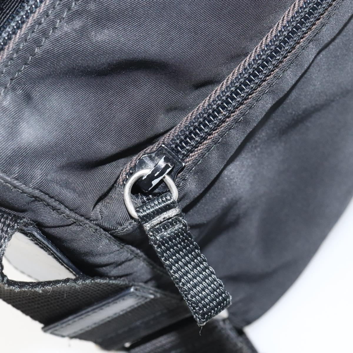 Prada Front Zip Messenger Bag Tessuto Black Nylon Shoulder Bag Bag