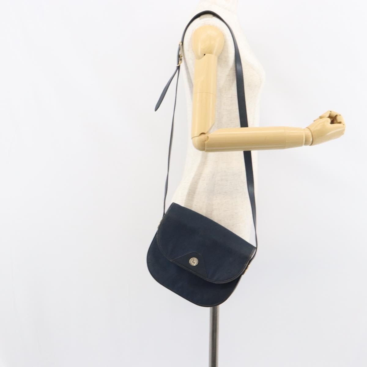 Christian Dior Vintage Honeycomb Shoulder Bag Canvas Navy Canvas Shoulder Bag Bag (Pre-Owned)
