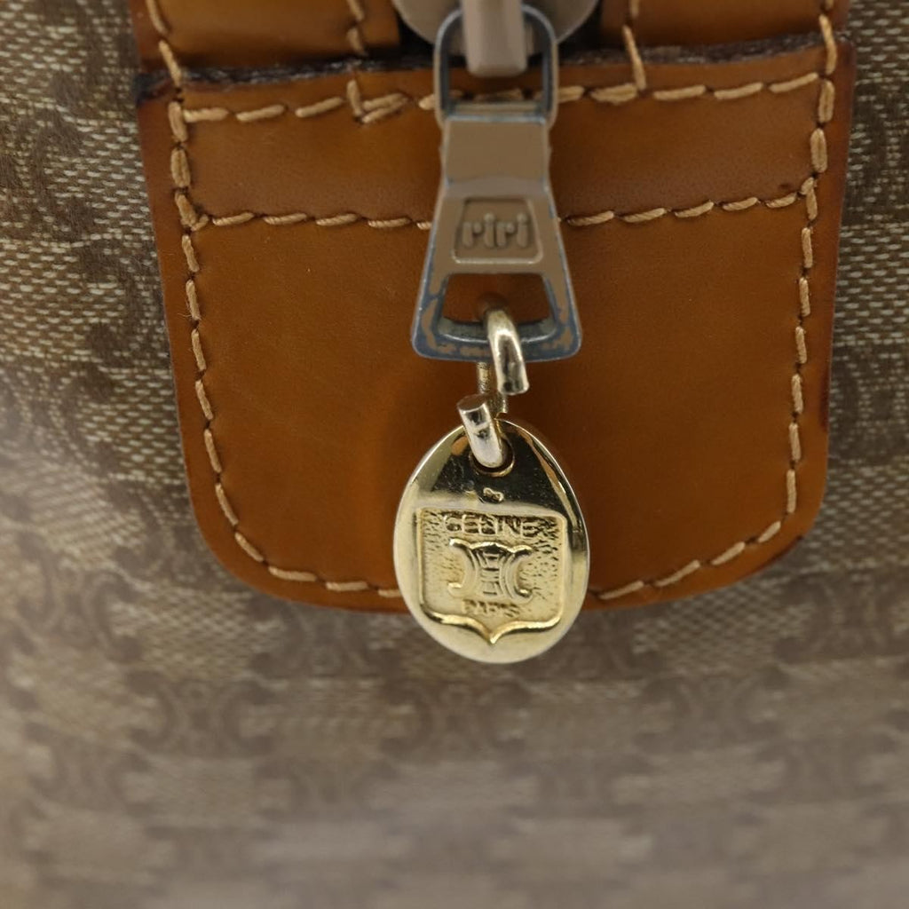 Celine Vintage Duffle Bag Macadam Coated Canvas Beige Canvas Handbag