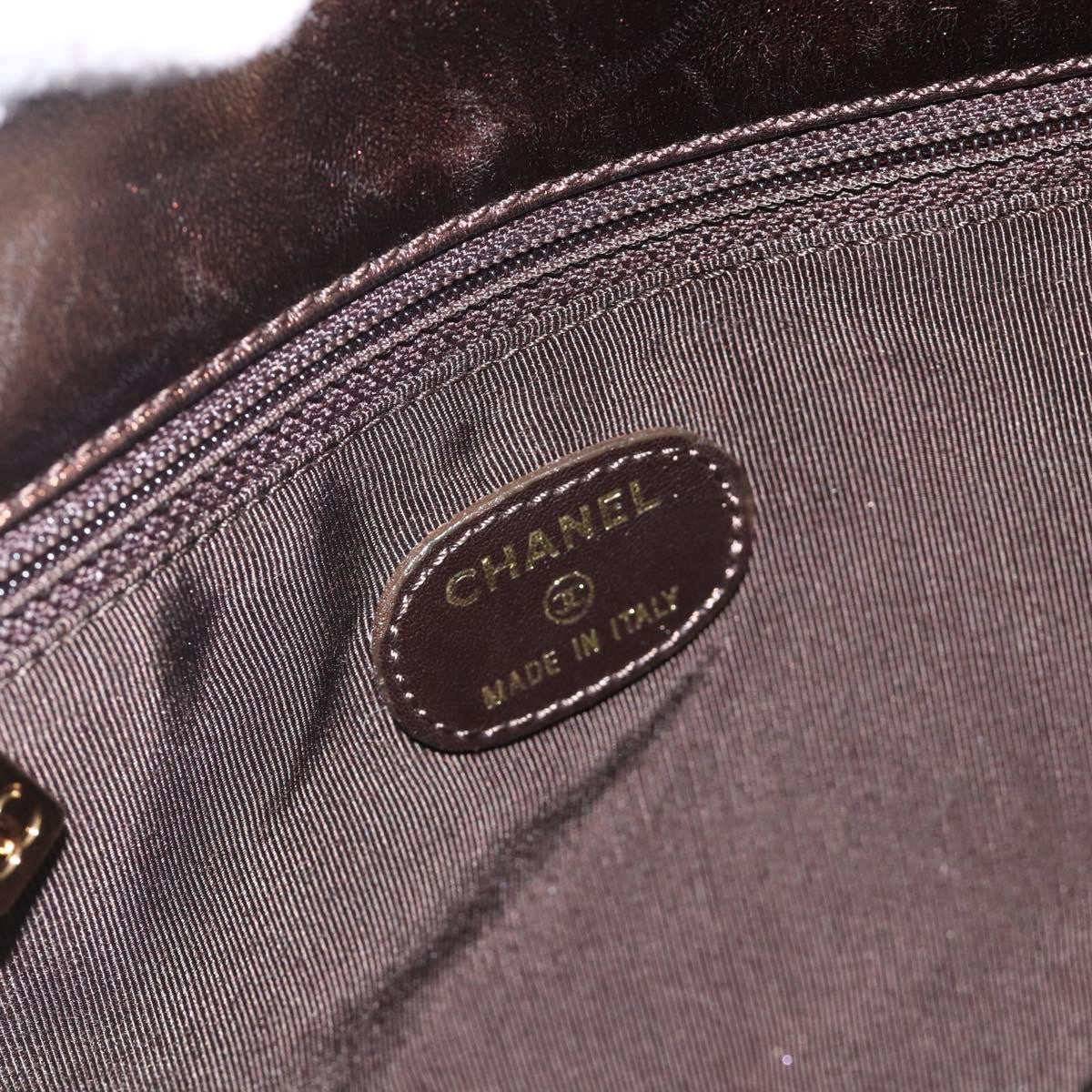 Chanel Vintage Logo Flap Messenger Bag Leather Brown Leather Shoulder Bag Bag