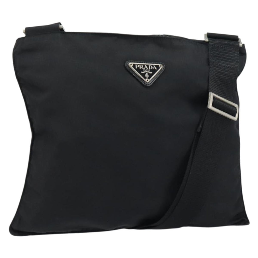 Prada Flat Messenger Bag Tessuto Black Nylon Shoulder Bag Bag