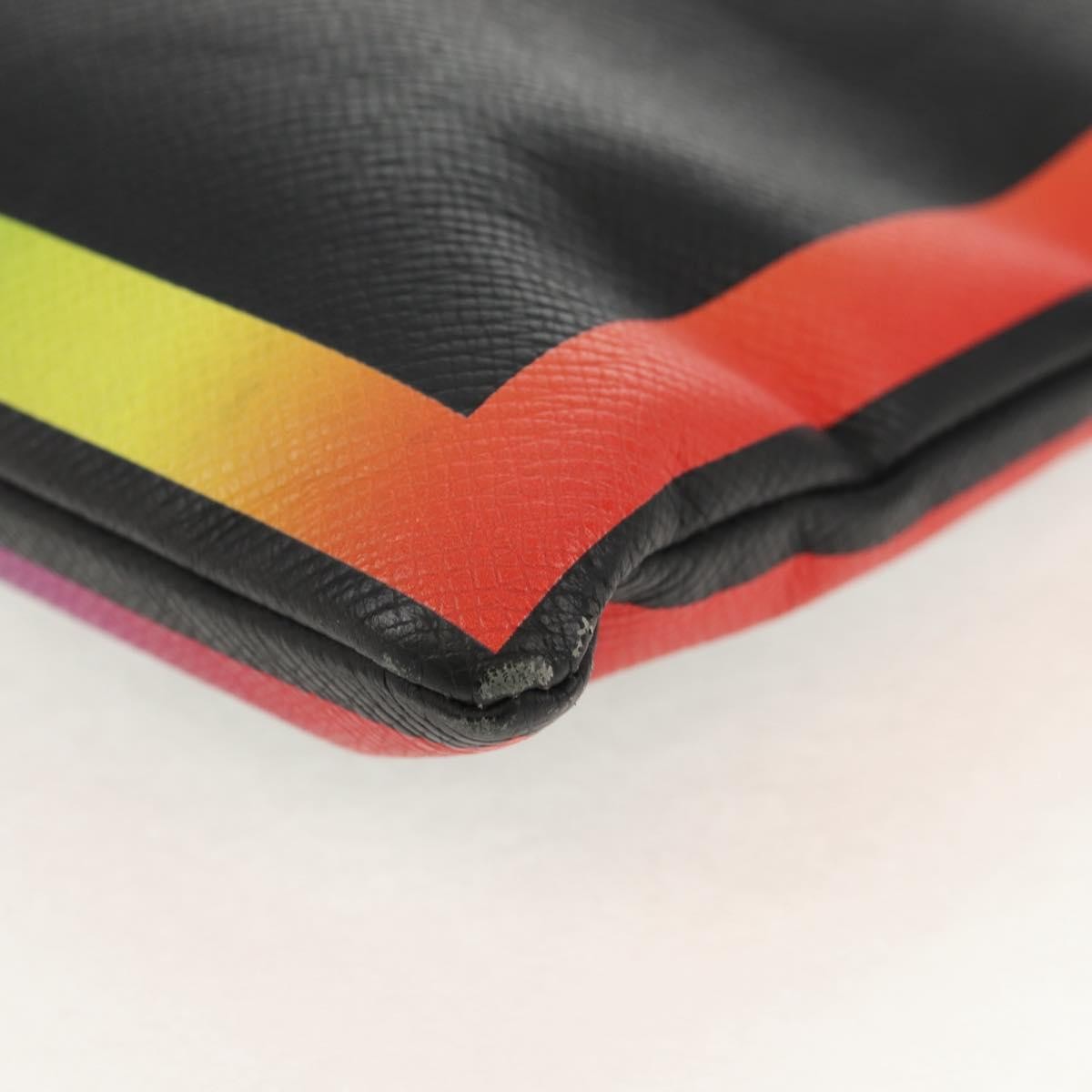 Louis Vuitton Pochette A4 Rainbow Taiga Leather Black Leather Clutche & Pouche Bag