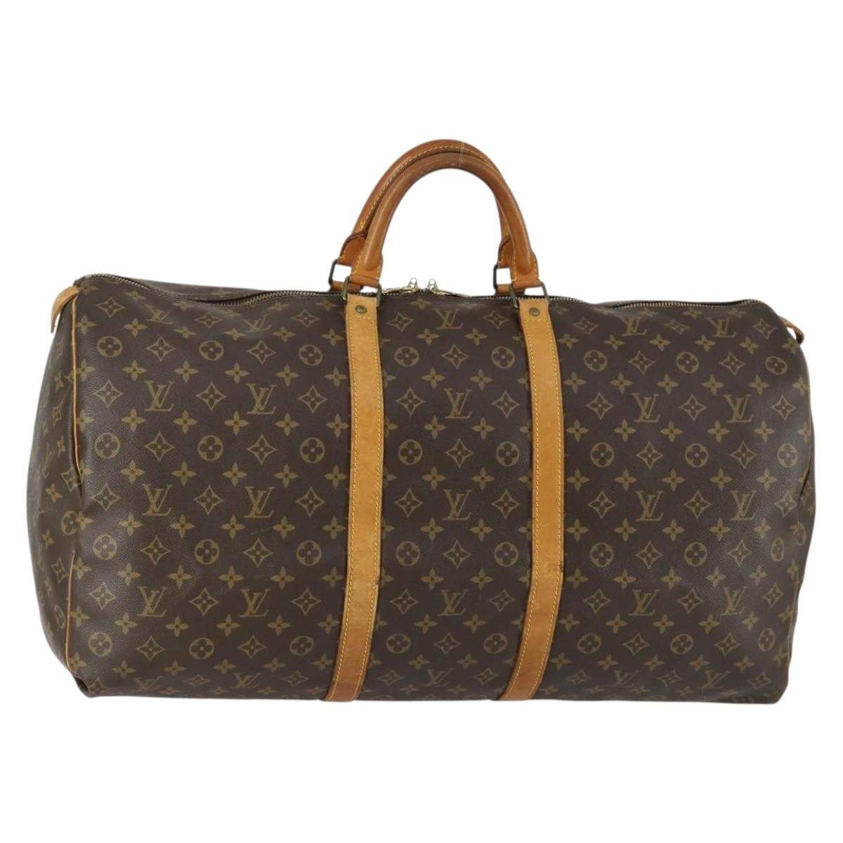 Louis Vuitton Keepall Bag Monogram Canvas Brown Canvas Travel Bag