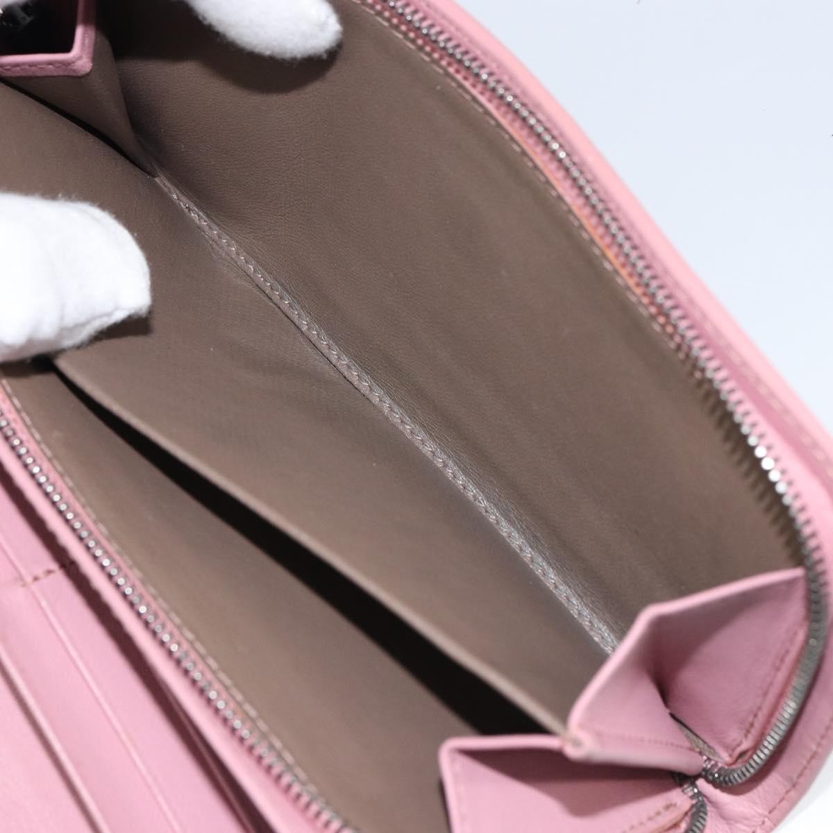 Bottega Veneta Intrecciato Long Zip  Wallet Leather Pink Leather Wallets Accessory