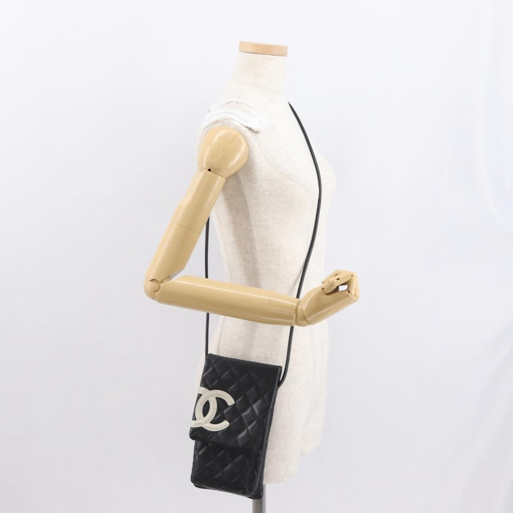 Chanel Cambon Flap Crossbody Bag Quilted Lambskin Silver Leather Shoulder Bag Bag