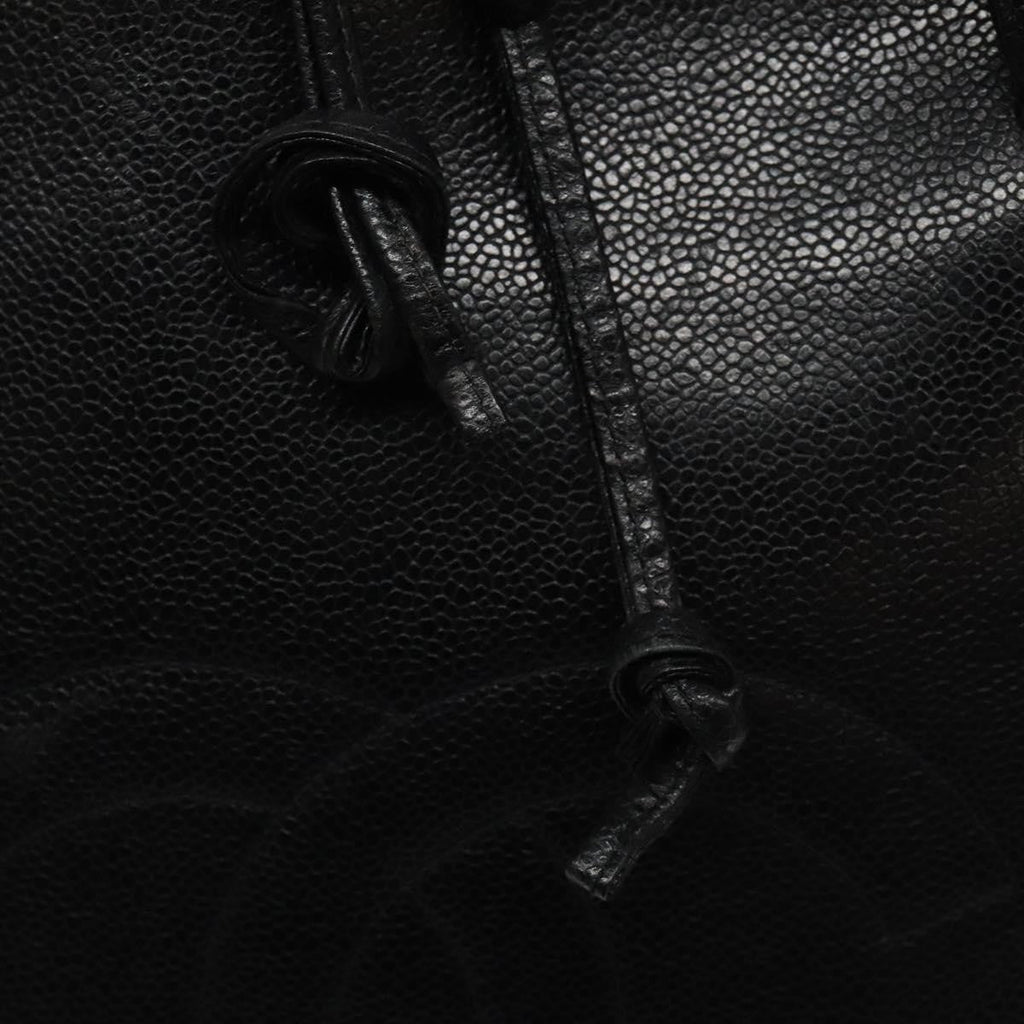 Chanel Vintage Cc Dome Bag Caviar Black Calfskin Handbag