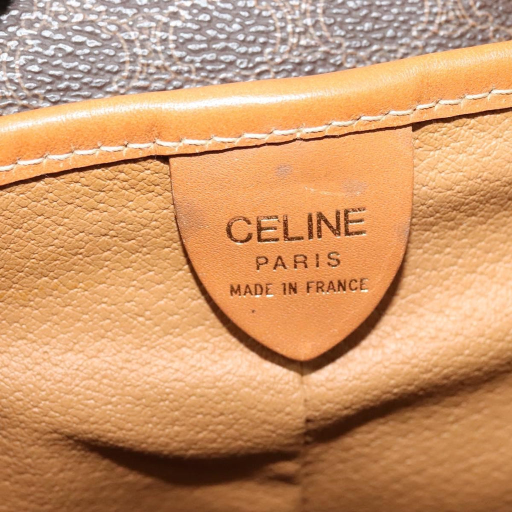 Celine Vintage Macadam Backpack Canvas And Leather Brown Pvc Backpack Bag