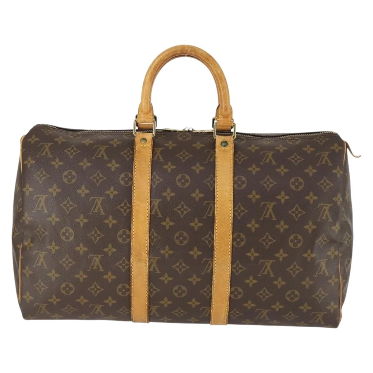 Louis Vuitton Keepall Bag Monogram Canvas Brown Canvas Travel Bag