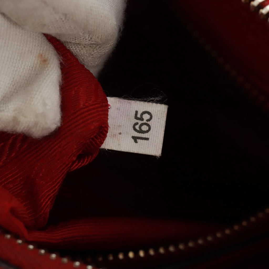Prada Striped Strap Zip Hobo Vitello Daino Red Leather Shoulder Bag Bag