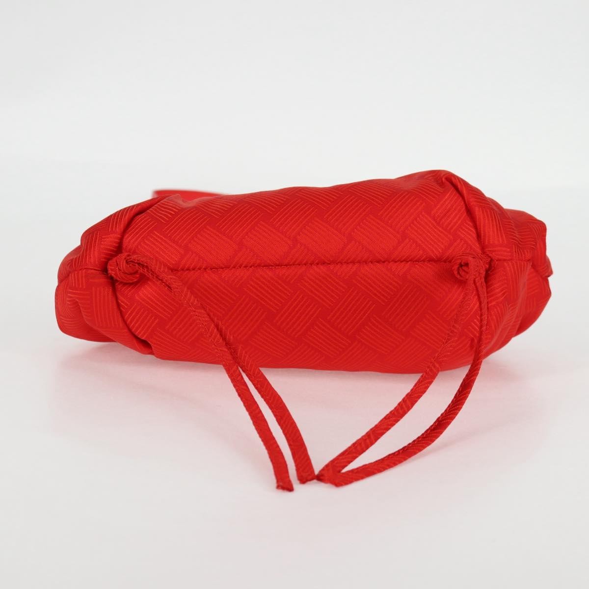 Bottega Veneta Point Shoulder Bag Chunky Knit Fabric Red Nylon Shoulder Bag Bag