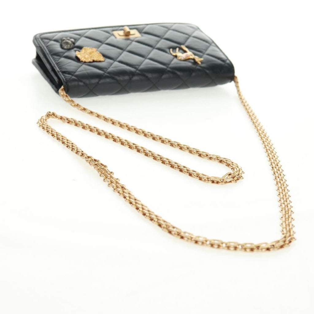 Chanel Lucky Charms Reissue 2.55 Flap Bag Leather Black Leather Shoulder Bag Bag