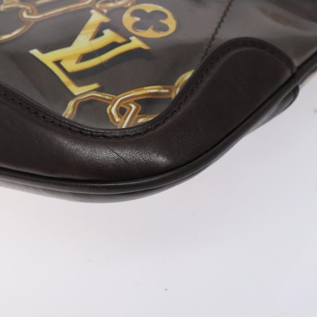 Louis Vuitton Charms Pochette Pvc Over Printed Silk Brown Canvas Clutche & Pouche Bag