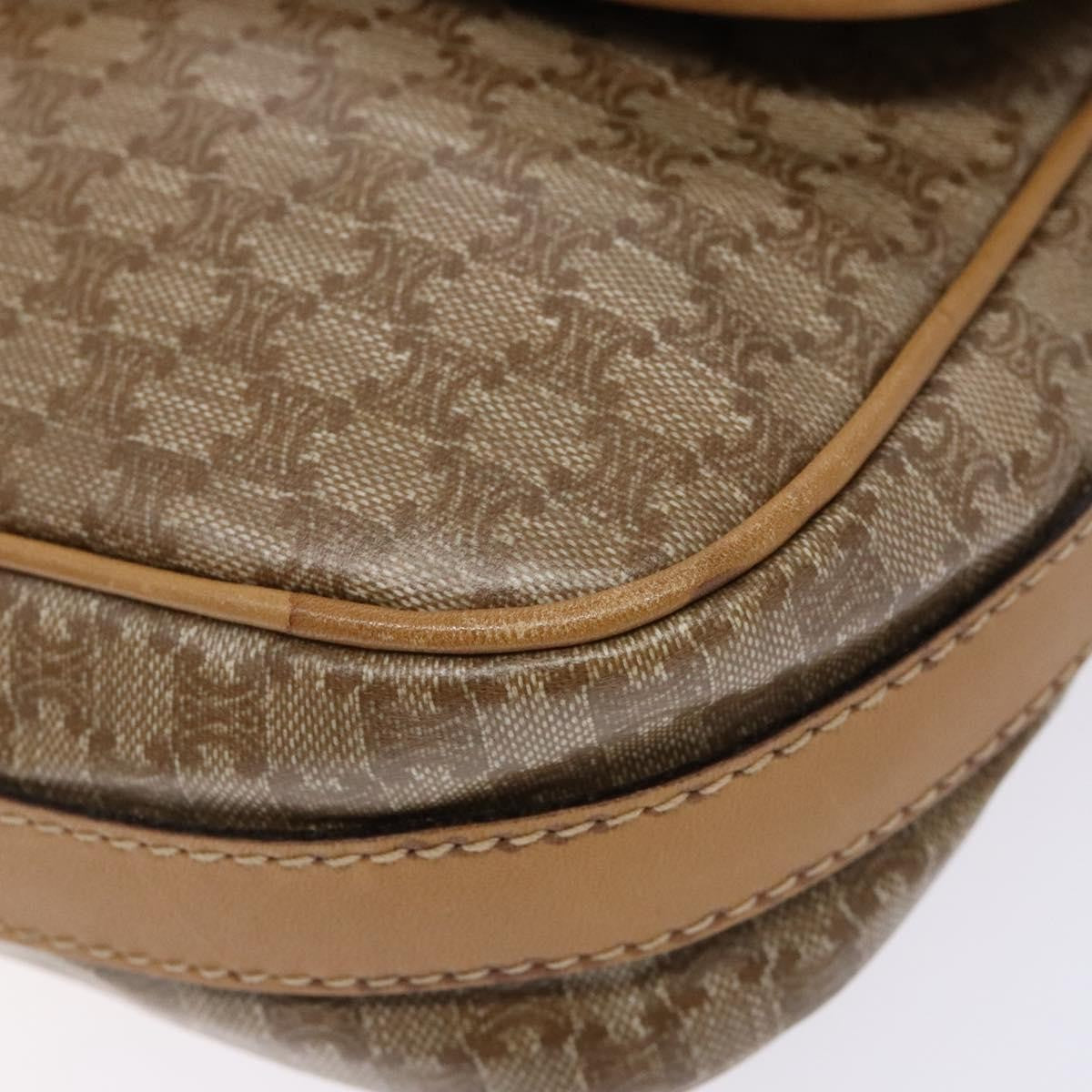 Celine Macadam Shoulder Bag Pvc Leather Beige Canvas Bag