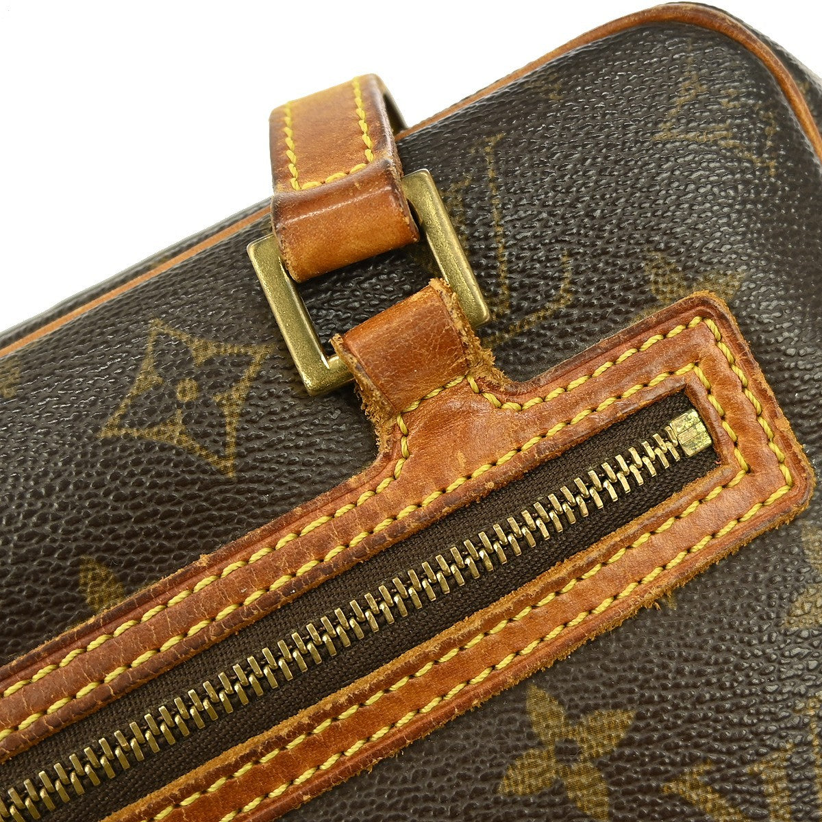Louis Vuitton Cite Handbag Monogram Canvas Brown Canvas Shoulder Bag