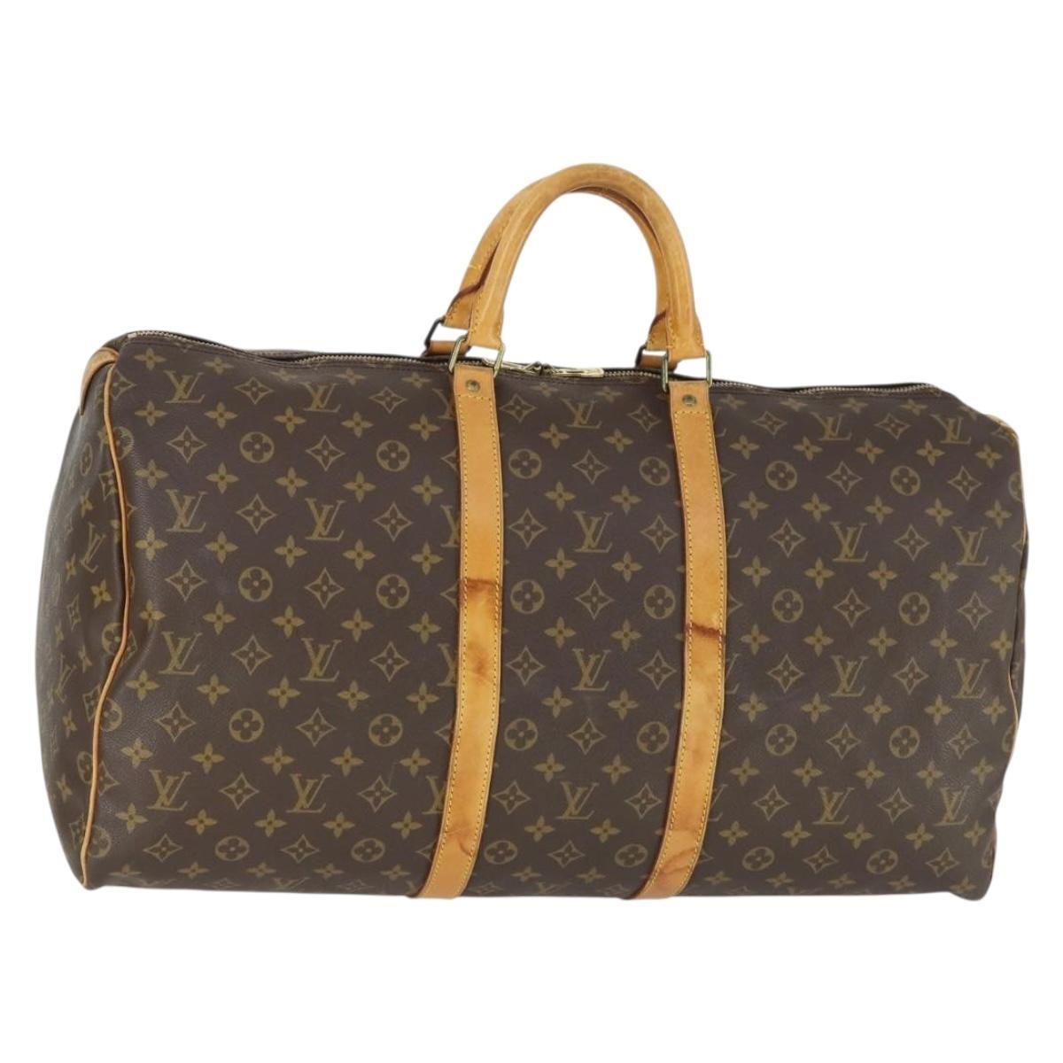 Louis Vuitton Keepall Bag Monogram Canvas Brown Canvas Travel Bag