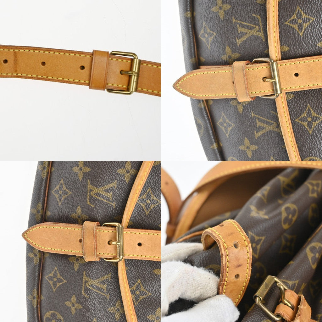 Louis Vuitton Saumur Handbag Monogram Canvas Brown Canvas Shoulder Bag