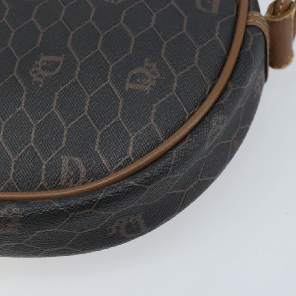 Christian Dior Vintage Honeycomb Shoulder Bag Canvas And Leather Black Canvas Shoulder Bag Bag (Pre-Owned)