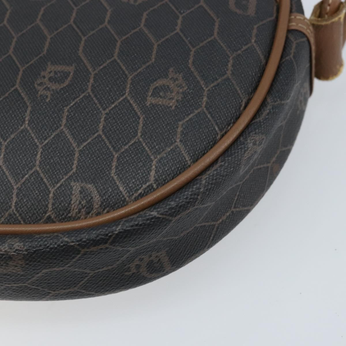 Christian Dior Vintage Honeycomb Shoulder Bag Canvas And Leather Black Canvas Shoulder Bag Bag (Pre-Owned)