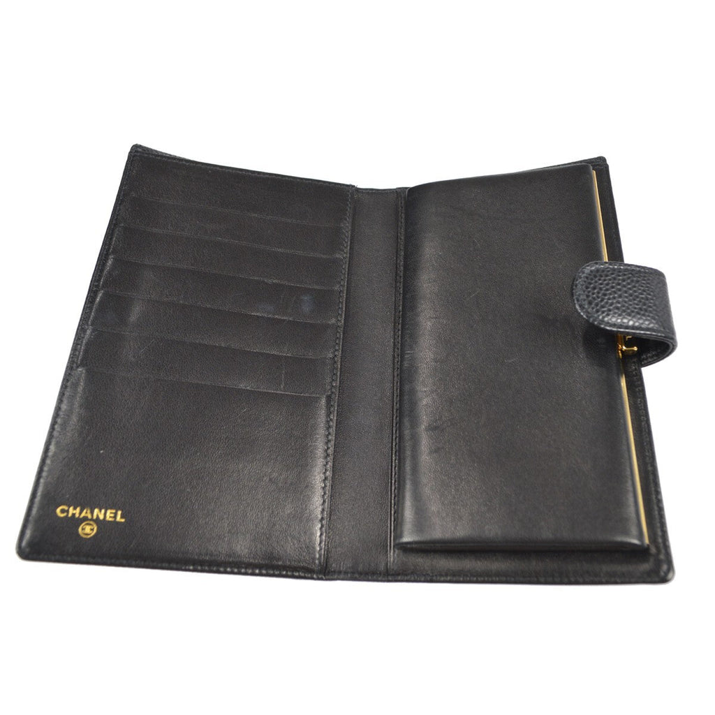 Chanel Timeless Cc French Wallet Caviar Black Leather Wallets Accessory