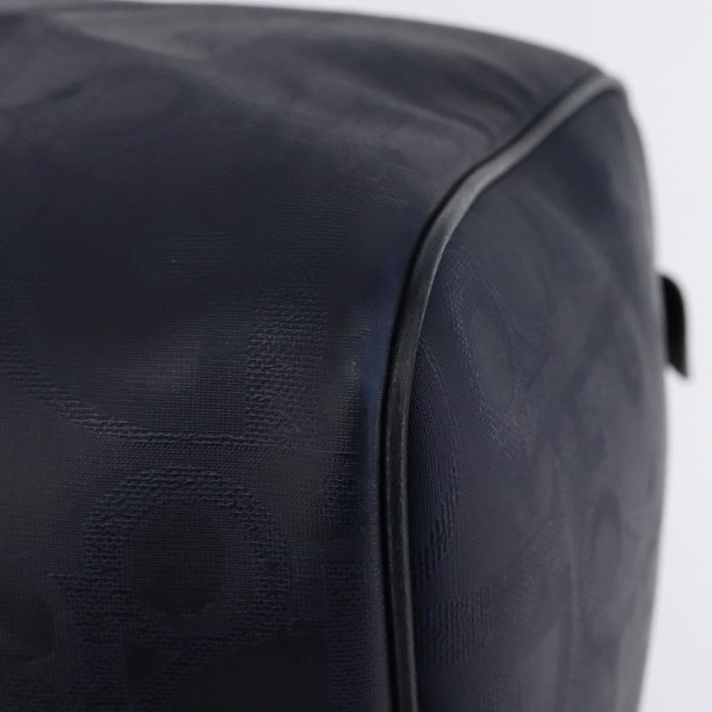 Christian Dior Lady Dior Boston Bag Canvas Navy Canvas Travel Bag Bag (Pre-Owned)
