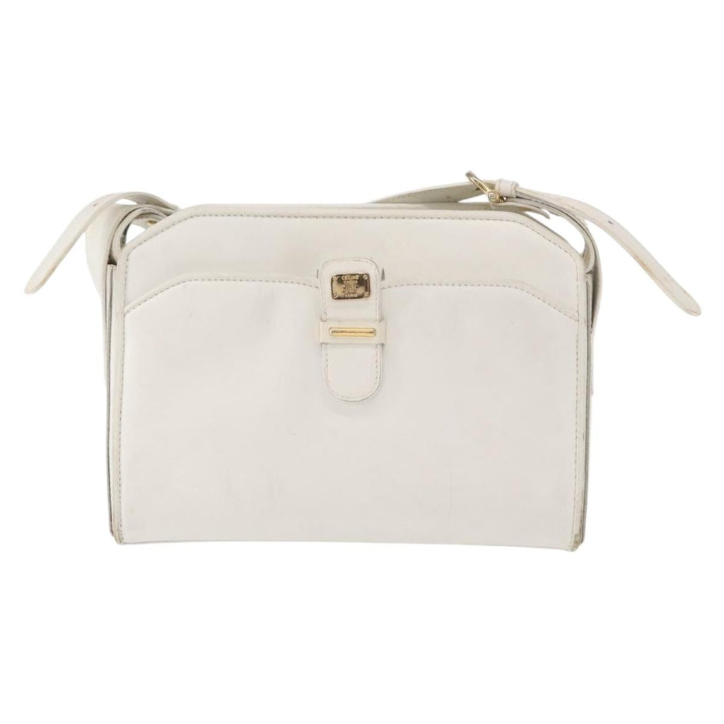 Celine Vintage Shoulder Bag Leather White Leather Shoulder Bag Bag