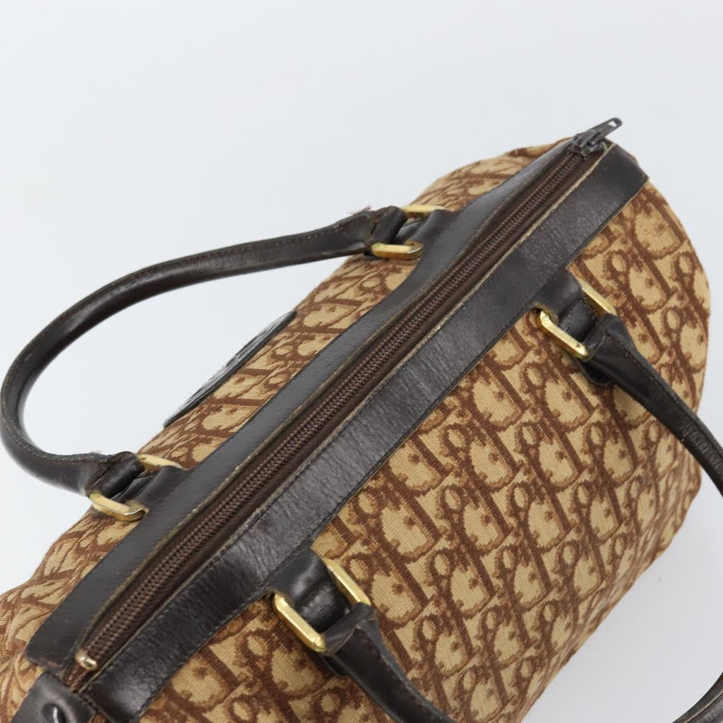 Christian Dior Vintage Cd Trotter Handbag Canvas Brown Canvas Handbag (Pre-Owned)