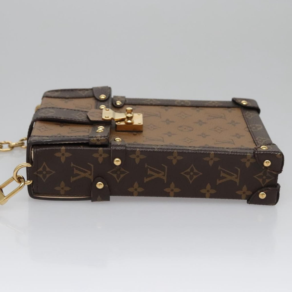 Louis Vuitton Vertical Trunk Pochette Reverse Monogram Canvas Brown Canvas Clutche & Pouche Bag