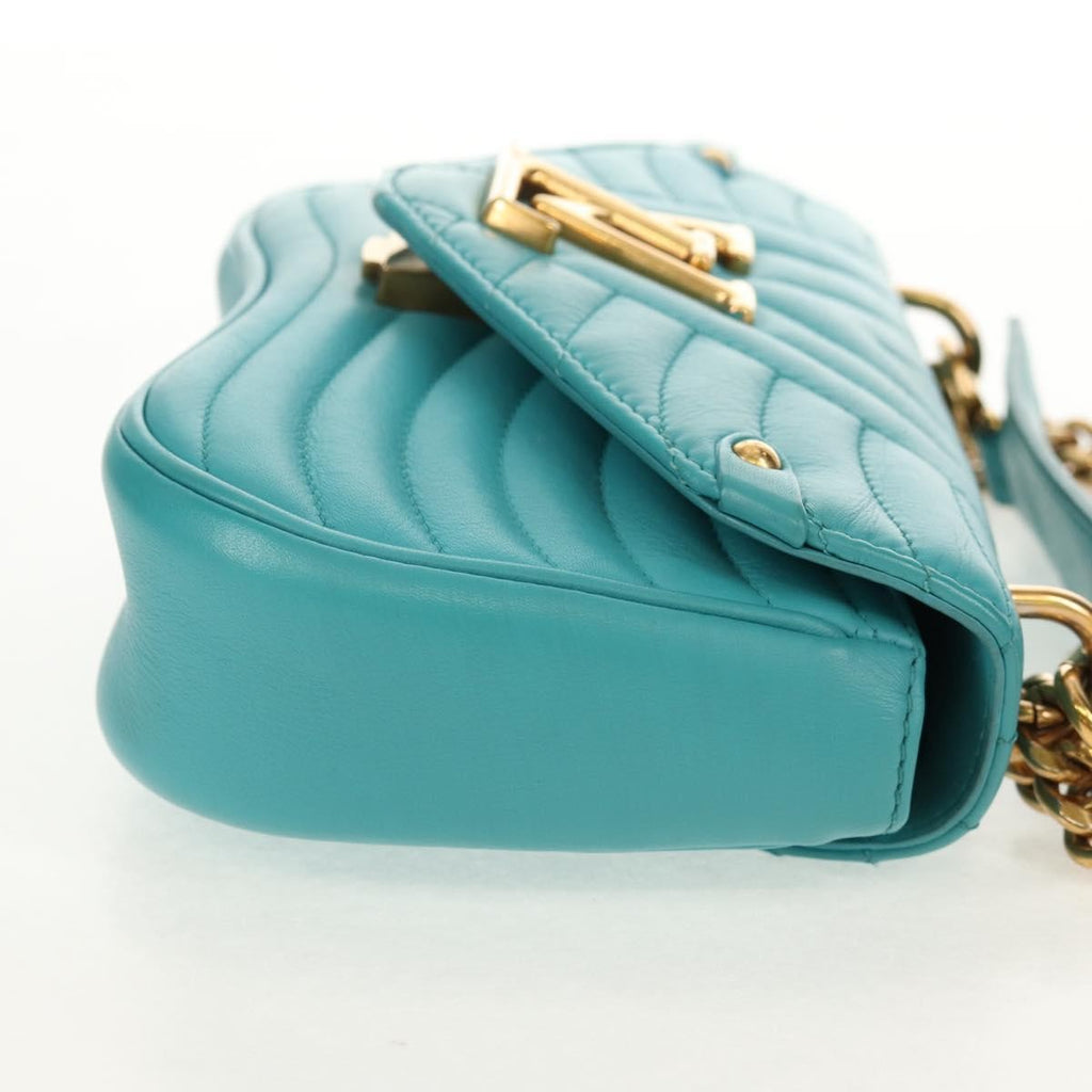 Louis Vuitton New Wave Chain Bag Quilted Leather Blue Leather Shoulder Bag