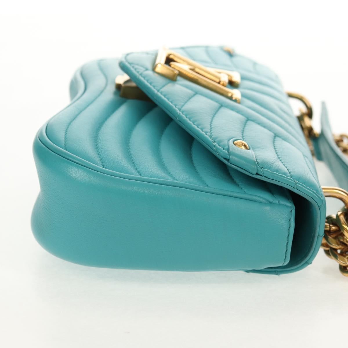 Louis Vuitton New Wave Chain Bag Quilted Leather Blue Leather Shoulder Bag