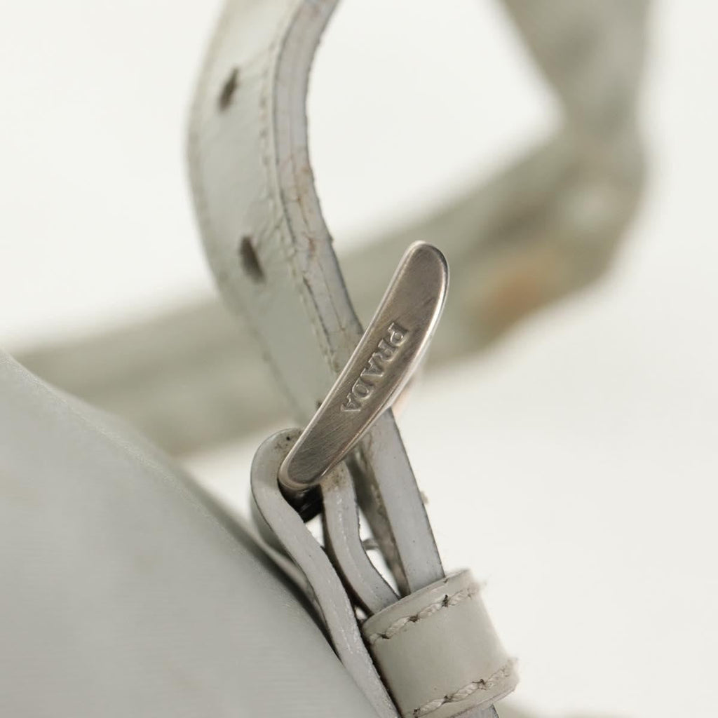 Prada Double Pocket Backpack Chain Shoulder Bag Re-Nylon Gray Nylon Backpack Bag