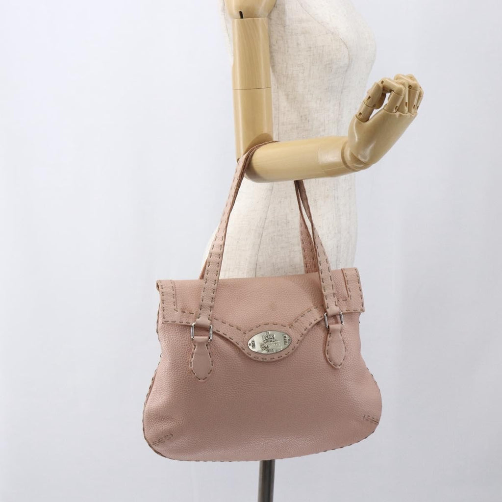 Fendi Selleria Tote Leather Pink Leather Tote Bag Bag